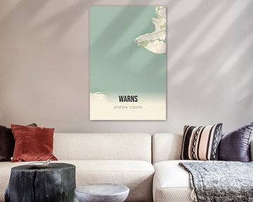 Vintage landkaart van Warns (Fryslan) van Rezona