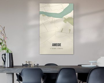 Vintage landkaart van Ameide (Utrecht) van MijnStadsPoster
