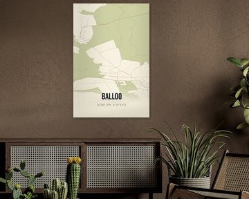 Vintage map of Balloo (Drenthe) by Rezona