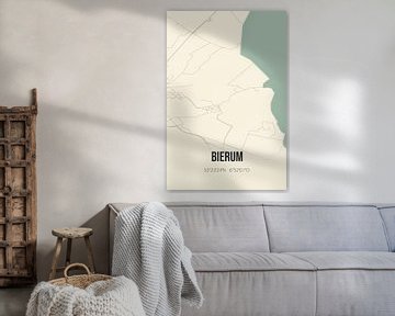 Vintage landkaart van Bierum (Groningen) van Rezona