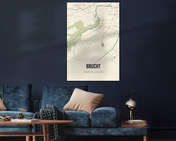 Vintage landkaart van Brucht (Overijssel) van Rezona