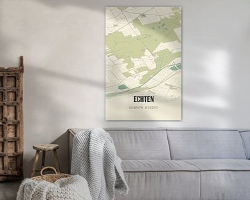 Vintage landkaart van Echten (Drenthe) van MijnStadsPoster