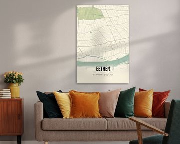 Vintage map of Eethen (North Brabant) by Rezona