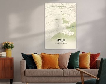 Vintage landkaart van Elsloo (Fryslan) van Rezona