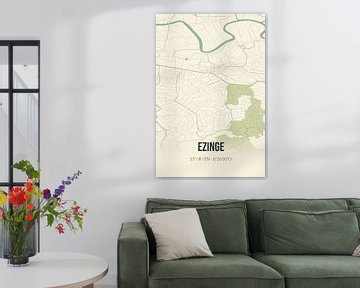 Vintage landkaart van Ezinge (Groningen) van Rezona