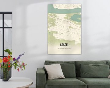 Vintage map of Gassel (North Brabant) by Rezona