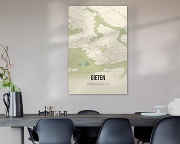 Carte ancienne de Gieten (Drenthe) sur Rezona