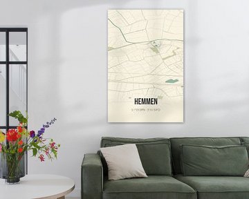 Vintage landkaart van Hemmen (Gelderland) van Rezona
