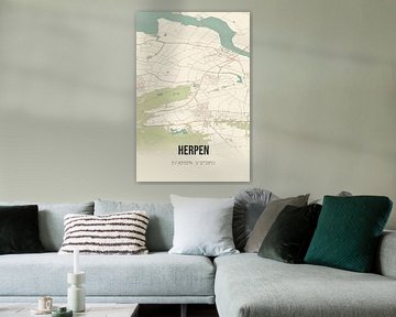 Vintage map of Herpen (North Brabant) by Rezona