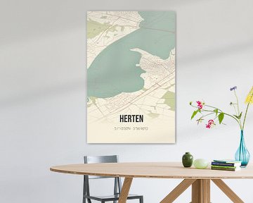 Vintage landkaart van Herten (Limburg) van Rezona