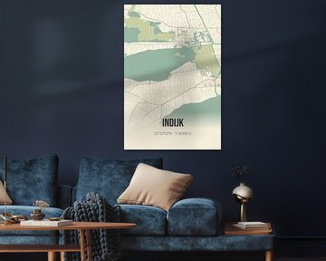 Vintage landkaart van Indijk (Fryslan) van MijnStadsPoster