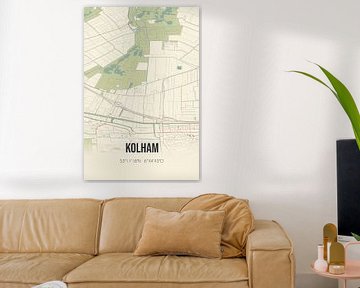 Vintage landkaart van Kolham (Groningen) van Rezona