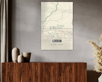 Vintage landkaart van Lekkum (Fryslan) van Rezona