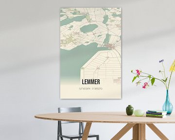 Vintage map of Lemmer (Fryslan) by Rezona