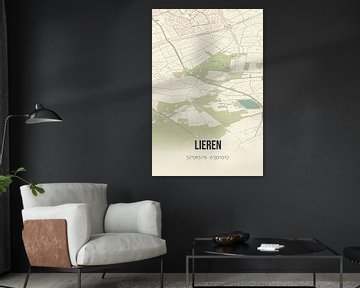 Vintage landkaart van Lieren (Gelderland) van MijnStadsPoster