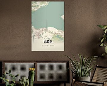 Vintage landkaart van Muiden (Noord-Holland) van Rezona