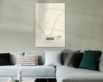 Vieille carte de Mussel (Groningen) sur Rezona