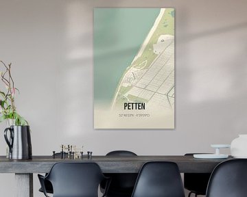 Vintage landkaart van Petten (Noord-Holland) van MijnStadsPoster