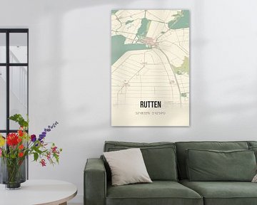 Alte Landkarte von Rutten (Flevoland) von Rezona