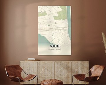 Vintage map of Schore (Zeeland) by Rezona