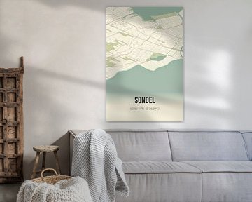 Vintage map of Sondel (Fryslan) by Rezona