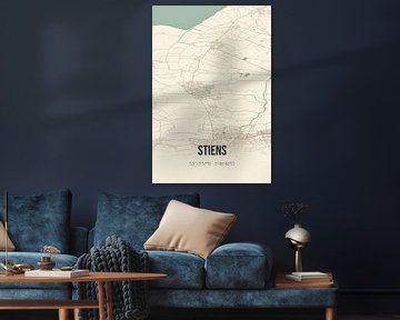 Vintage landkaart van Stiens (Fryslan) van Rezona