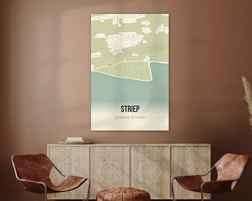 Vintage map of Striep (Fryslan) by Rezona