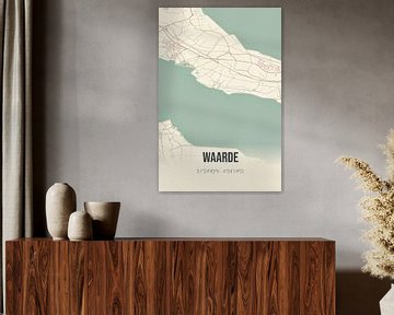 Vieille carte de Waarde (Zeeland) sur Rezona
