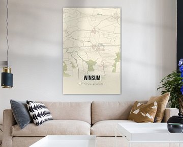 Vintage map of Winsum (Groningen) by Rezona