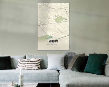 Vintage landkaart van Wirdum (Groningen) van Rezona