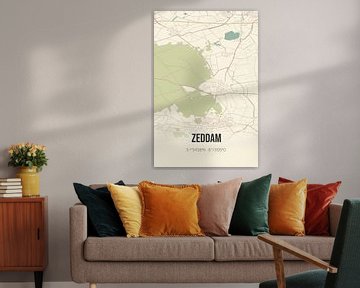 Vintage landkaart van Zeddam (Gelderland) van Rezona