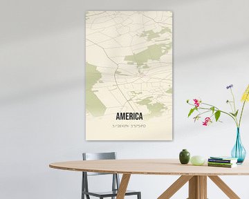 Vintage landkaart van America (Limburg) van MijnStadsPoster