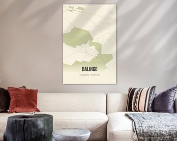 Vintage map of Balinge (Drenthe) by Rezona