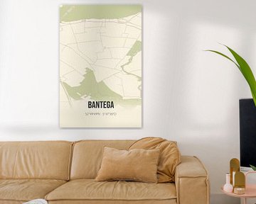 Vintage landkaart van Bantega (Fryslan) van Rezona