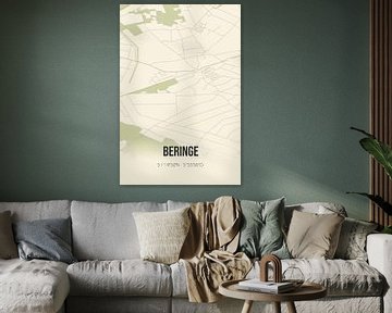 Vintage map of Beringe (Limburg) by Rezona