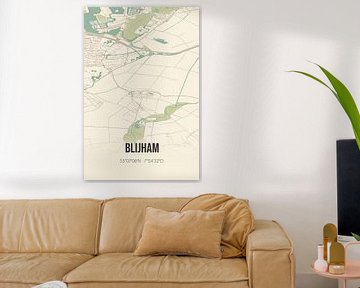 Vintage landkaart van Blijham (Groningen) van MijnStadsPoster