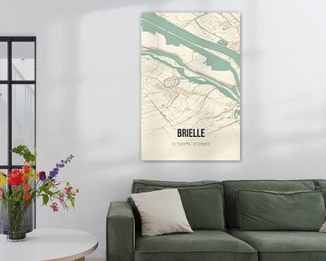 Vintage landkaart van Brielle (Zuid-Holland) van Rezona