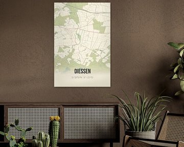 Vintage landkaart van Diessen (Noord-Brabant) van Rezona