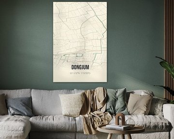 Vintage landkaart van Dongjum (Fryslan) van Rezona