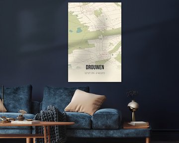 Vintage landkaart van Drouwen (Drenthe) van Rezona