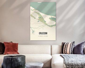 Vintage landkaart van Erlecom (Gelderland) van MijnStadsPoster