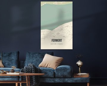 Vintage landkaart van Ferwert (Fryslan) van Rezona