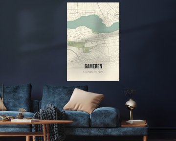 Vintage landkaart van Gameren (Gelderland) van MijnStadsPoster