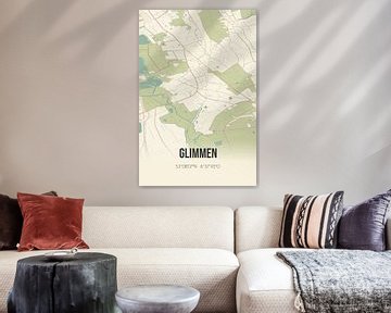 Vintage landkaart van Glimmen (Groningen) van Rezona