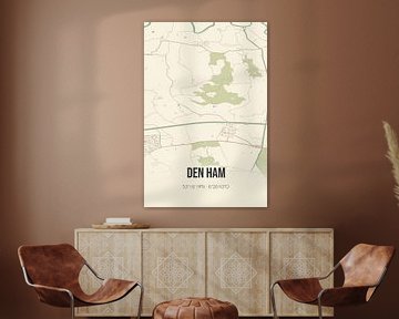 Vintage landkaart van Den Ham (Groningen) van Rezona