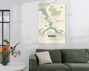 Vintage landkaart van Hasselt (Overijssel) van MijnStadsPoster