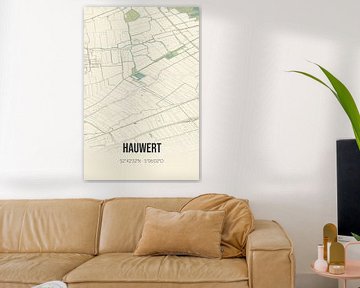 Vintage landkaart van Hauwert (Noord-Holland) van MijnStadsPoster