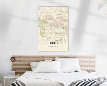 Vintage landkaart van Hengelo (Overijssel) van MijnStadsPoster