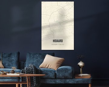 Vintage landkaart van Hidaard (Fryslan) van Rezona