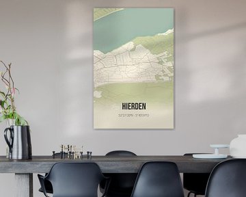 Vintage map of Hierden (Gelderland) by Rezona